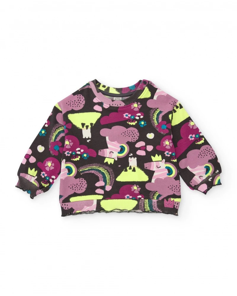sudadera-de-manga-larga-para-nina-en-marron-con-estampado-de-unicornios-y-arcoiris